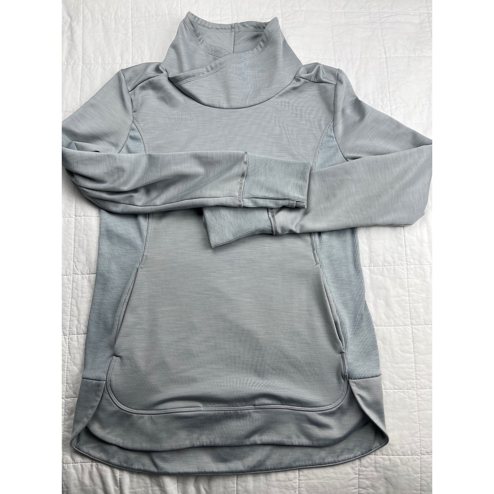 Athleta Gray Mock Neck Long Sleeve Performance Pullover Top Women's XS